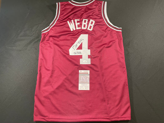 SPUD WEBB NC STATE WOLFPACK SIGNED JERSEY w/GO STATE XL JSA COA