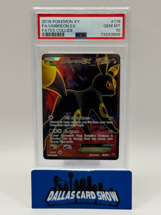 2016 Pokemon - Umbreon EX (Full Art) - 119/124 Fates Collide PSA 10