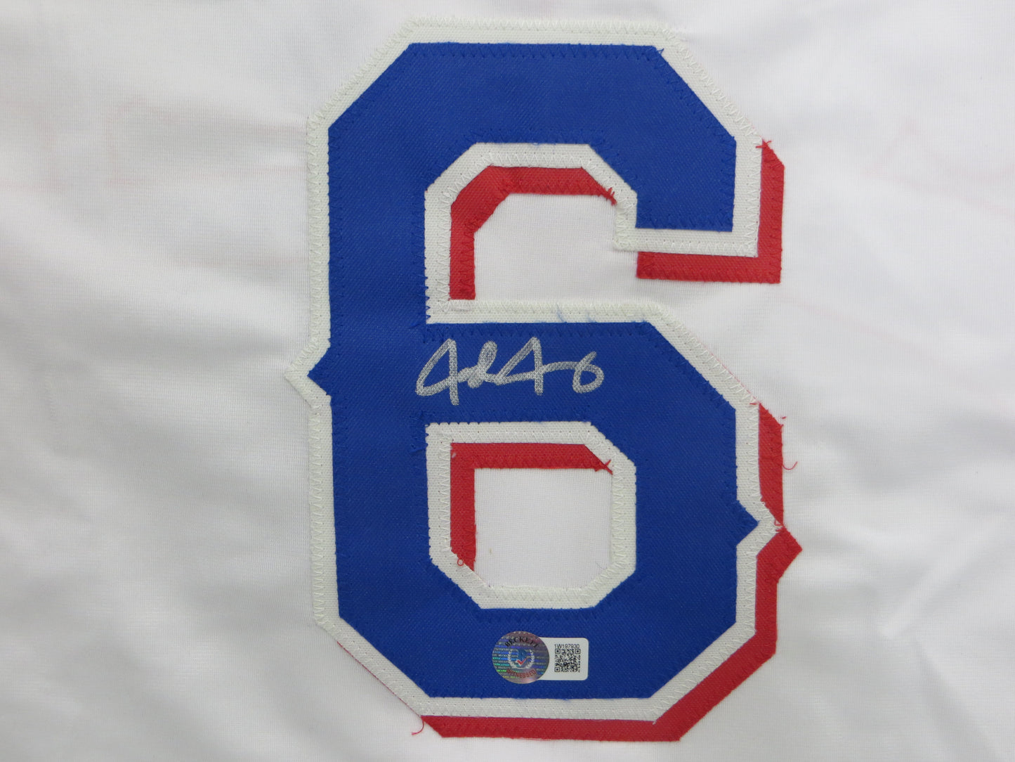 JOSH JUNG TEXAS RANGERS SIGNED SEWN Jersey BAS