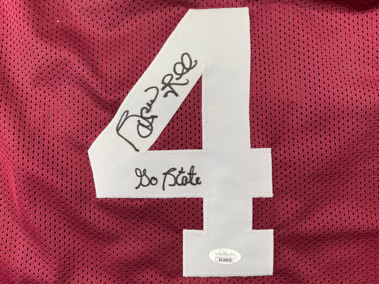 SPUD WEBB NC STATE WOLFPACK SIGNED JERSEY w/GO STATE XL JSA COA