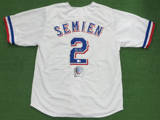 MARCUS SEMIEN TEXAS RANGERS SIGNED Sewn Jersey BAS