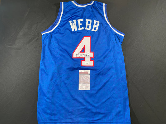 SPUD WEBB SACRAMENTO KINGS SIGNED JERSEY NC STATE WOLFPACK XL JSA COA