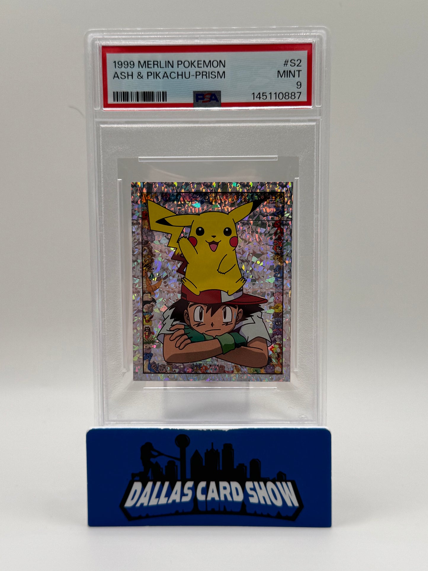 1999 Merlin Pokemon - Ash & Pikachu Prism - #S2 PSA 9