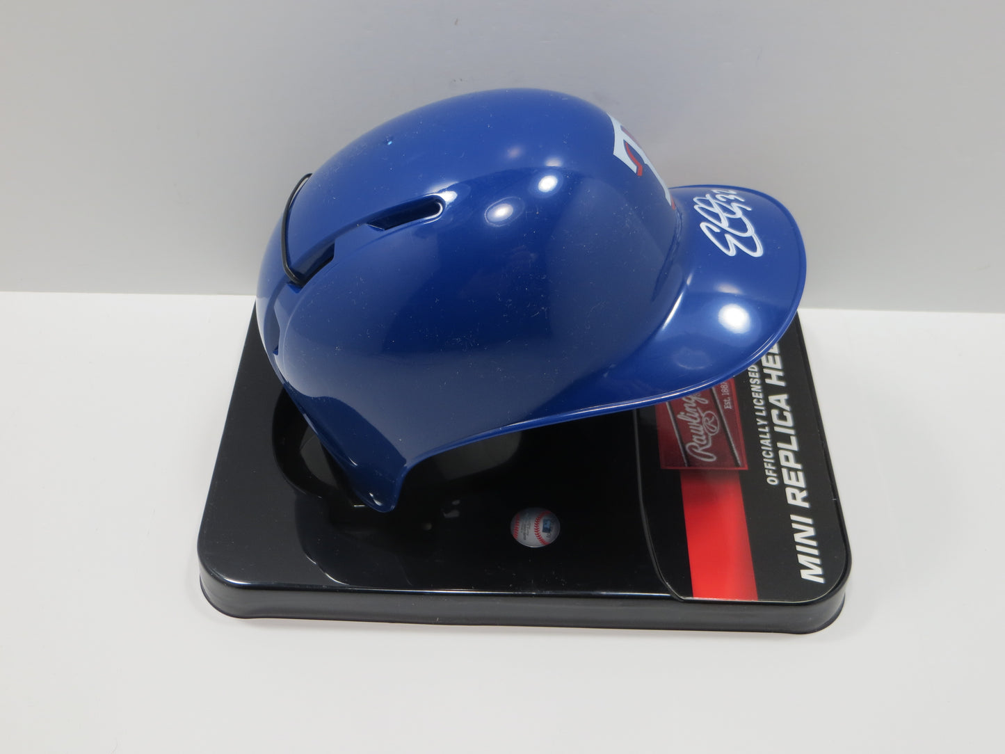 EVAN CARTER TEXAS RANGERS SIGNED Rawlings Mini Batting Helmet JSA COA