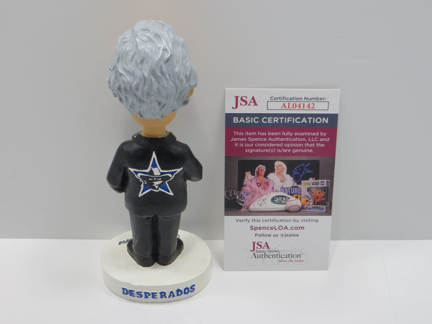 JOE AVEZZANO DALLAS COWBOYS DESPERADOS SIGNED Bobble Head JSA COA