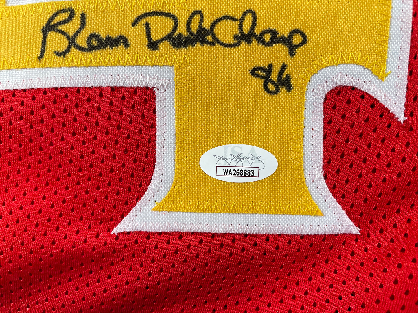 SPUD WEBB ATLANTA HAWKS SIGNED JERSEY w/Slam Dunk Champ 86 XL JSA COA