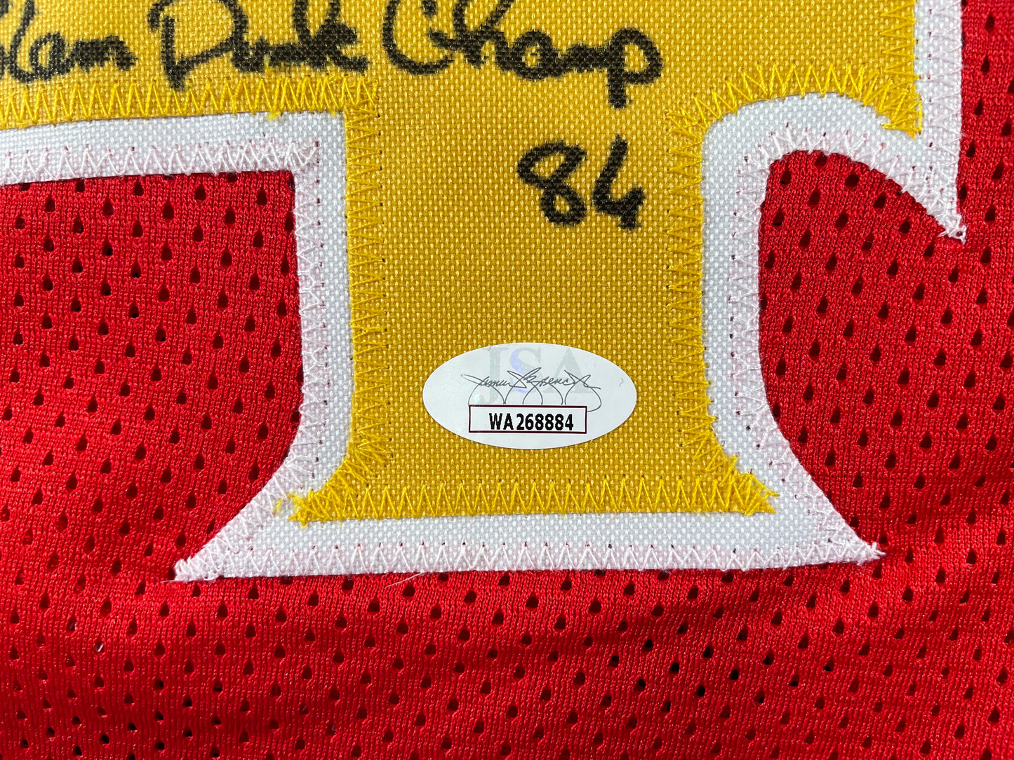 SPUD WEBB ATLANTA HAWKS SIGNED JERSEY w/Slam Dunk Champ 86 XL JSA COA