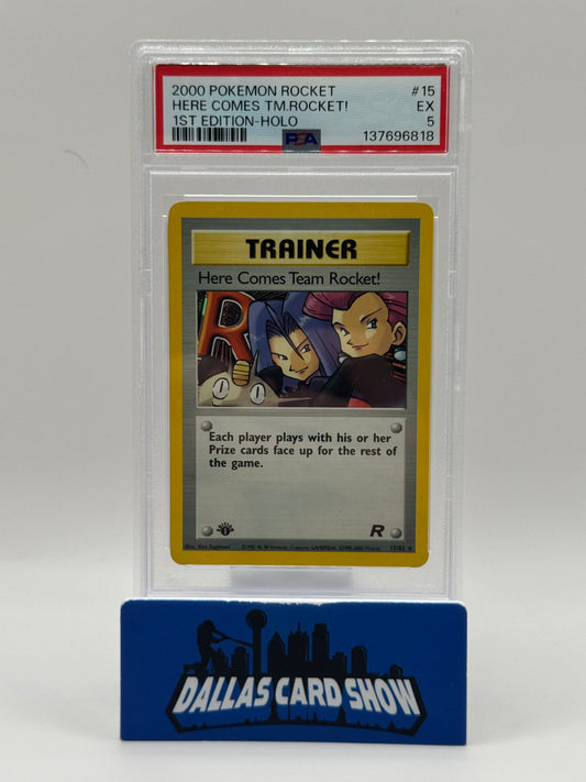 2000 Pokemon - Here Comes Team Rocket! (Holo) - 15/82 Team Rocket PSA 5