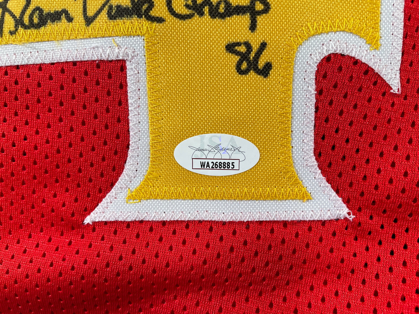 SPUD WEBB ATLANTA HAWKS SIGNED JERSEY w/Slam Dunk Champ 86 XL JSA COA