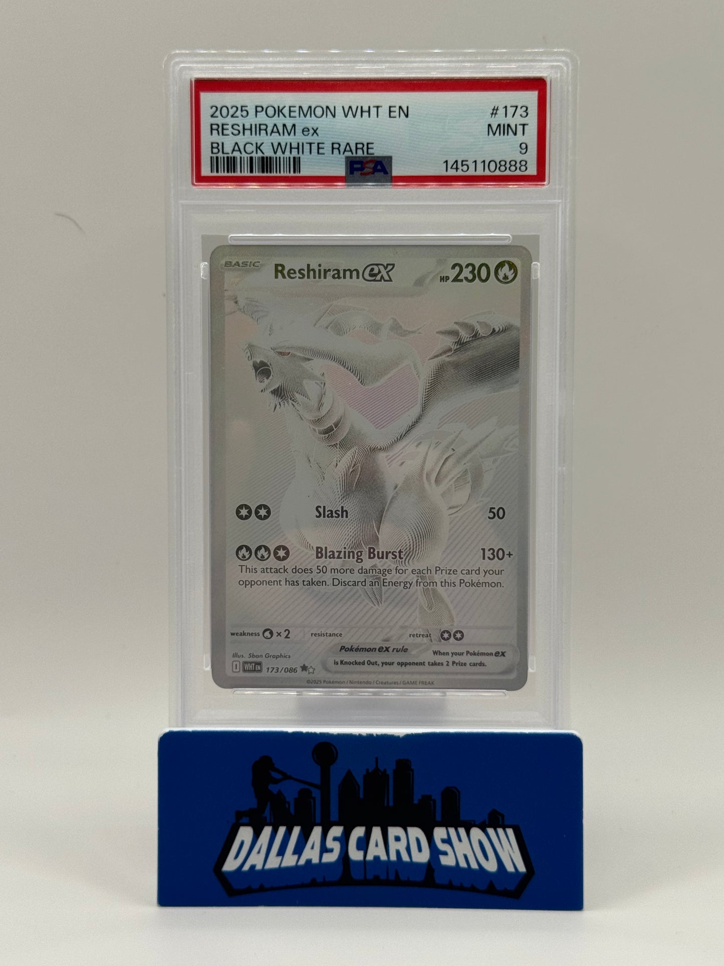 2025 Pokemon - Reshiram ex (BWR) - 173/086 White Flare PSA 9