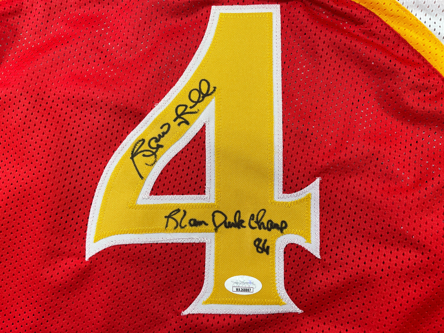 SPUD WEBB ATLANTA HAWKS SIGNED JERSEY w/Slam Dunk Champ 86 XL JSA COA