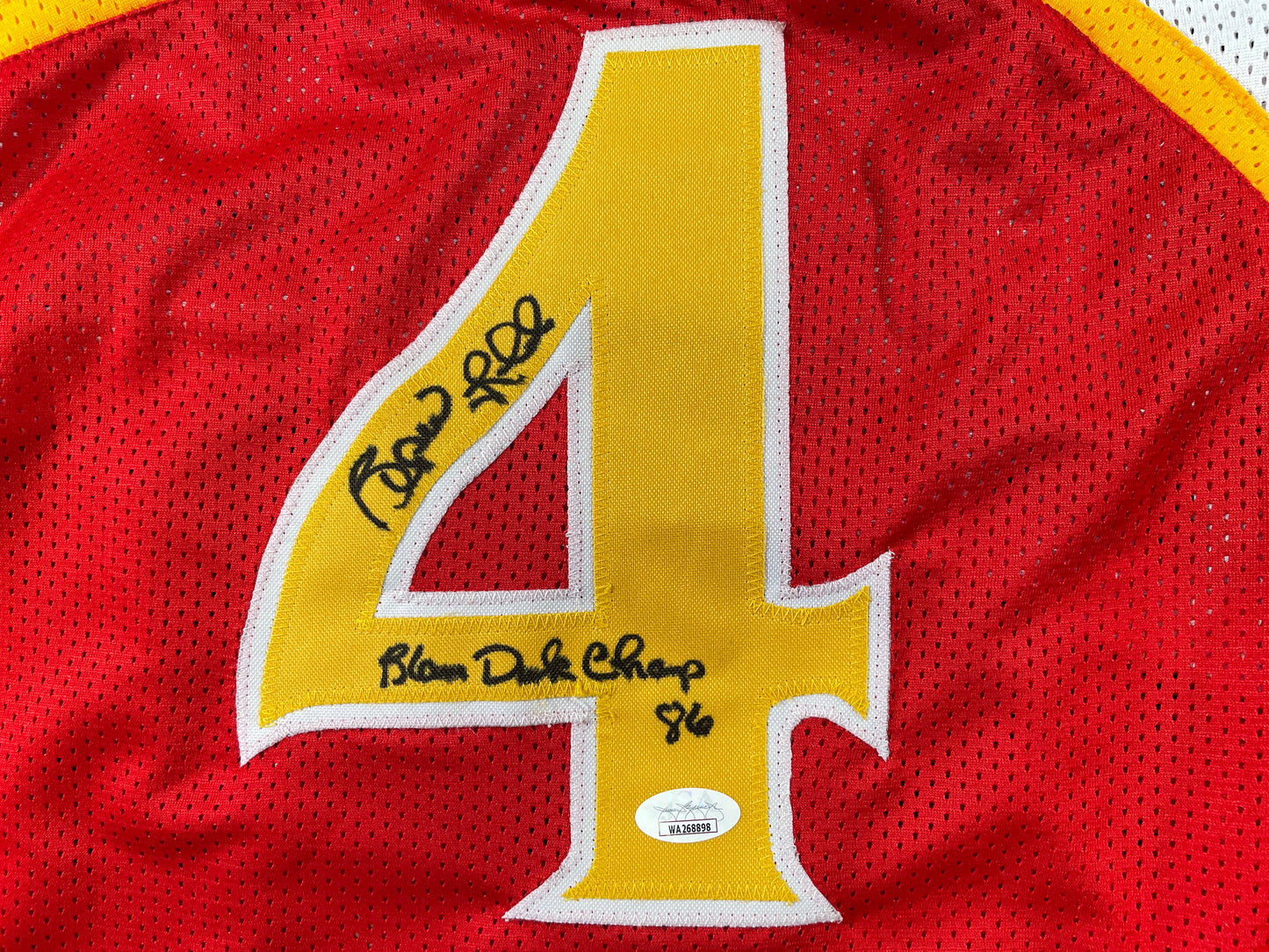 SPUD WEBB ATLANTA HAWKS SIGNED JERSEY w/Slam Dunk Champ 86 XL JSA COA