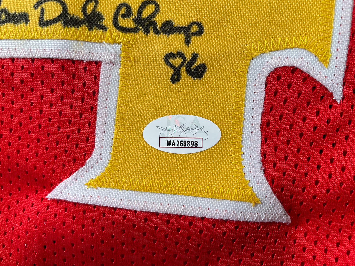 SPUD WEBB ATLANTA HAWKS SIGNED JERSEY w/Slam Dunk Champ 86 XL JSA COA