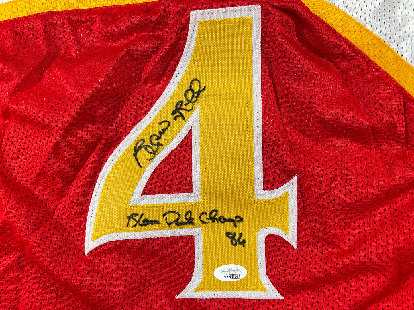 SPUD WEBB ATLANTA HAWKS SIGNED JERSEY w/Slam Dunk Champ 86 XL JSA COA