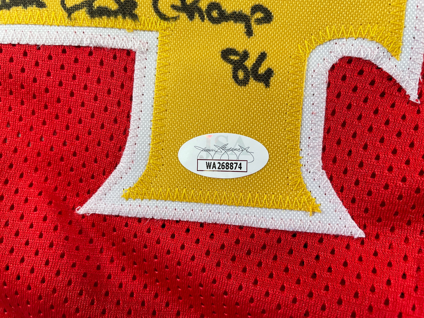 SPUD WEBB ATLANTA HAWKS SIGNED JERSEY w/Slam Dunk Champ 86 XL JSA COA