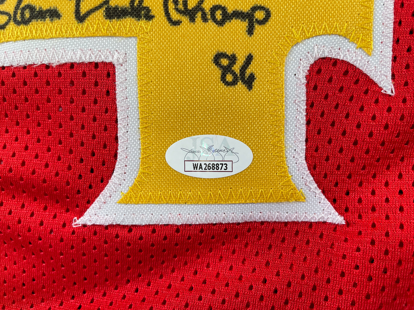 SPUD WEBB ATLANTA HAWKS SIGNED JERSEY w/Slam Dunk Champ 86 XL JSA COA