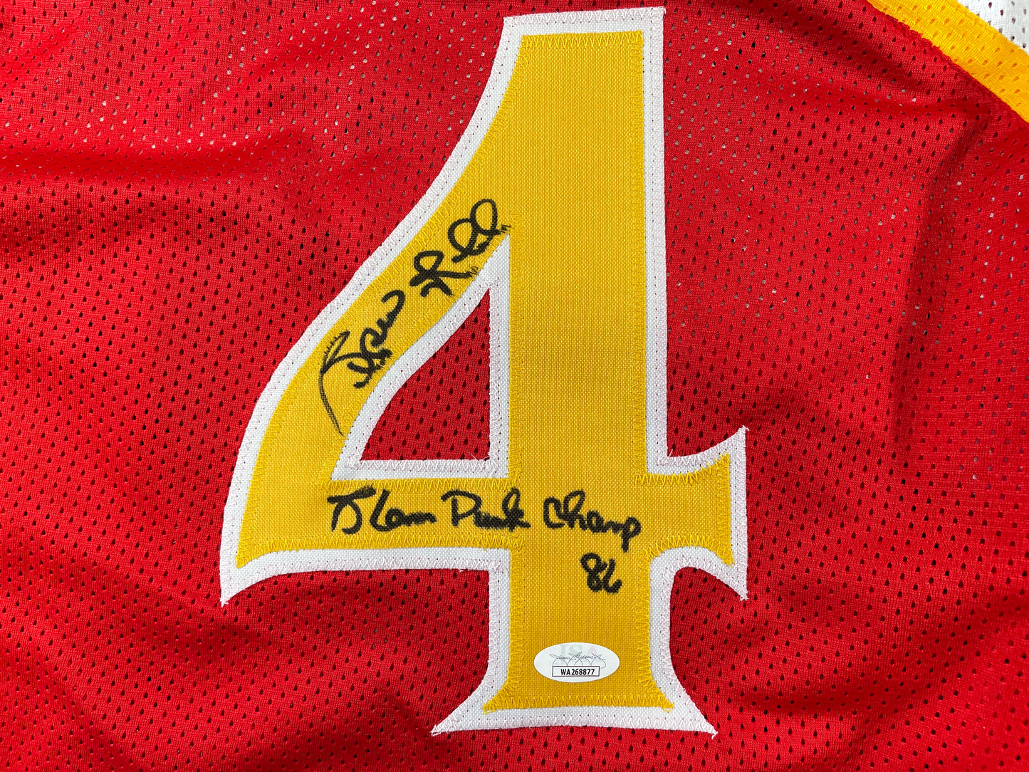 SPUD WEBB ATLANTA HAWKS SIGNED JERSEY w/Slam Dunk Champ 86 XL JSA COA