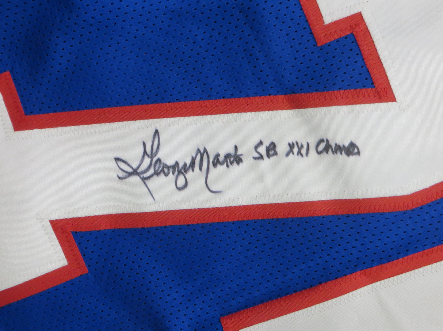 GEORGE MARTIN NEW YORK GIANTS SIGNED w/SB Champs Jersey HOLOGRAM