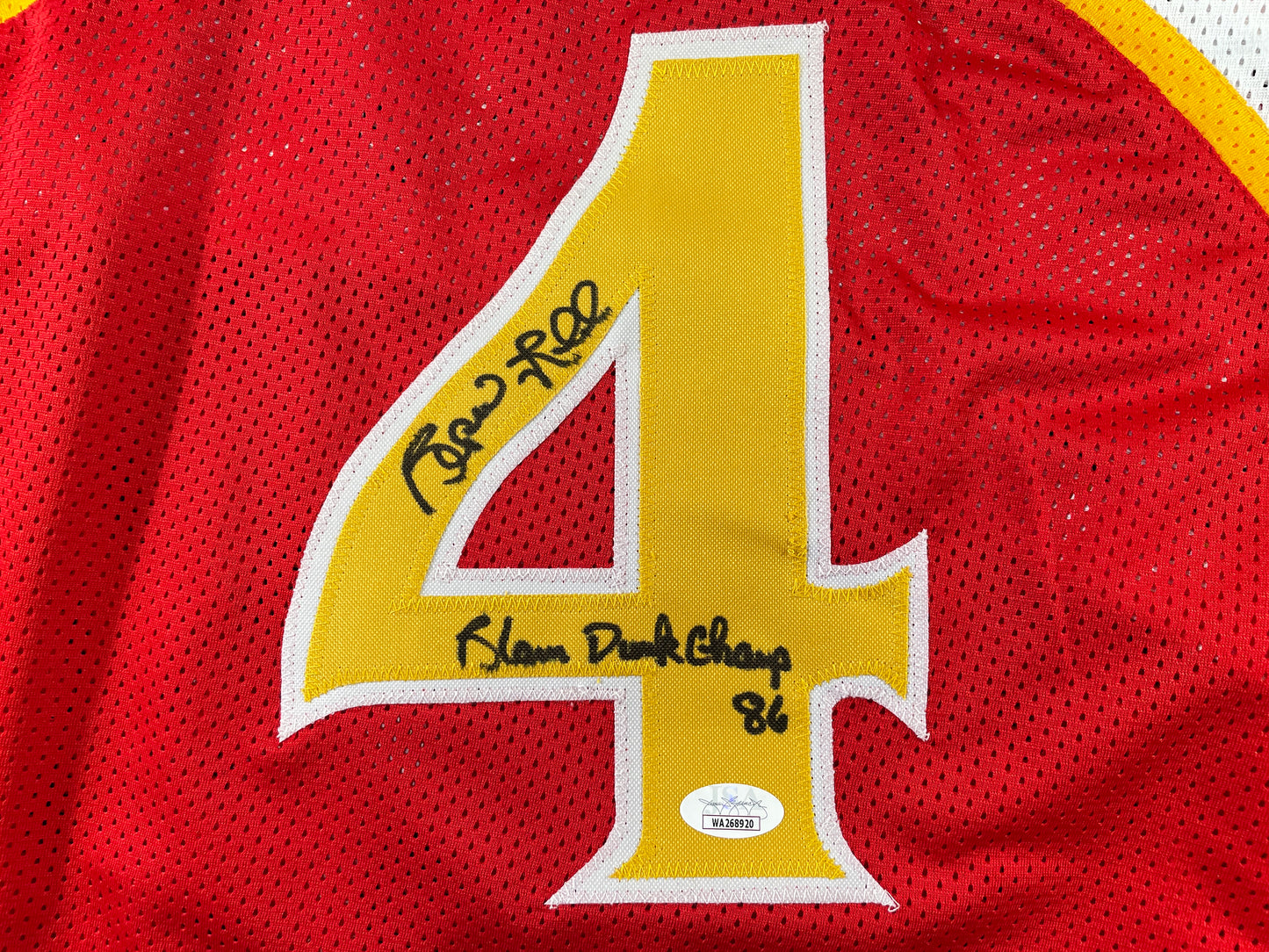 SPUD WEBB ATLANTA HAWKS SIGNED JERSEY w/Slam Dunk Champ 86 XL JSA COA