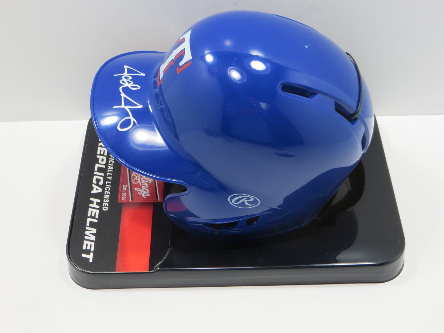 JOSH JUNG TEXAS RANGERS SIGNED Rawlings Mini Helmet BAS