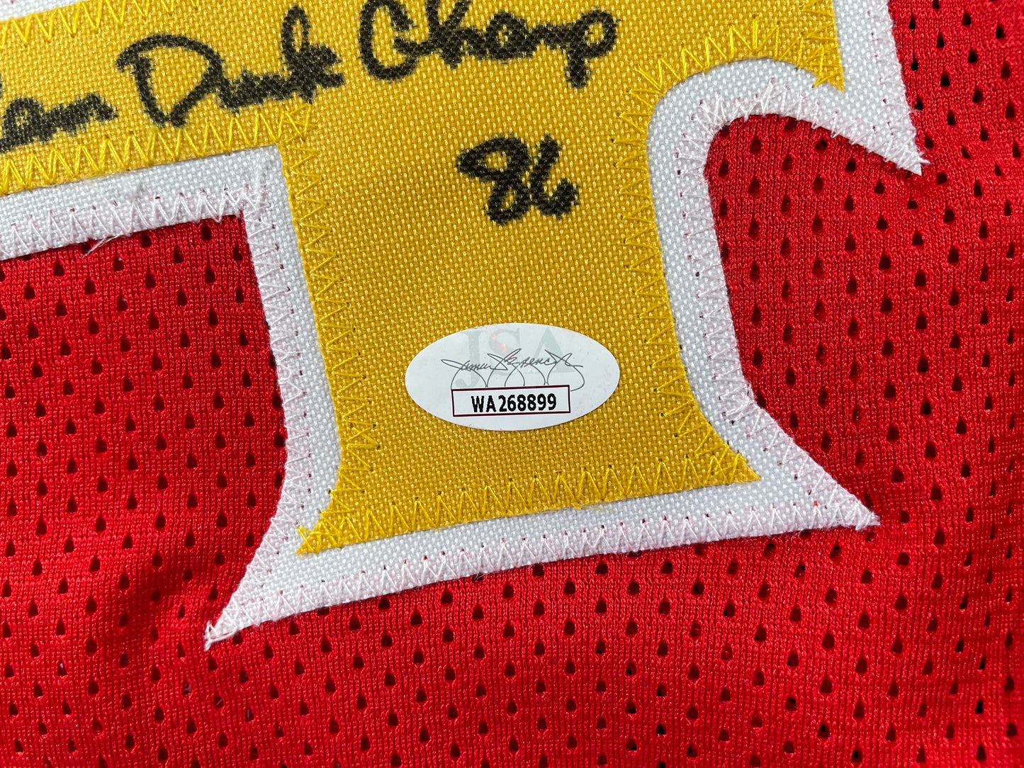 SPUD WEBB ATLANTA HAWKS SIGNED JERSEY w/Slam Dunk Champ 86 XL JSA COA