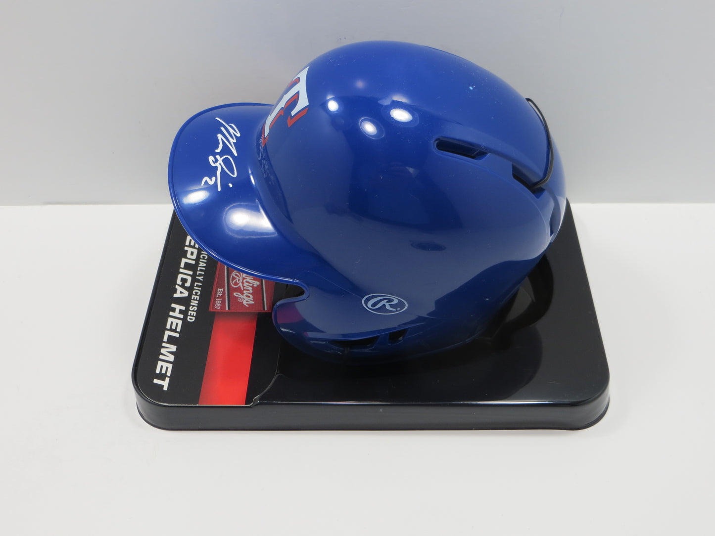 MARCUS SEMIEN TEXAS RANGERS SIGNED Mini Helmet BAS COA