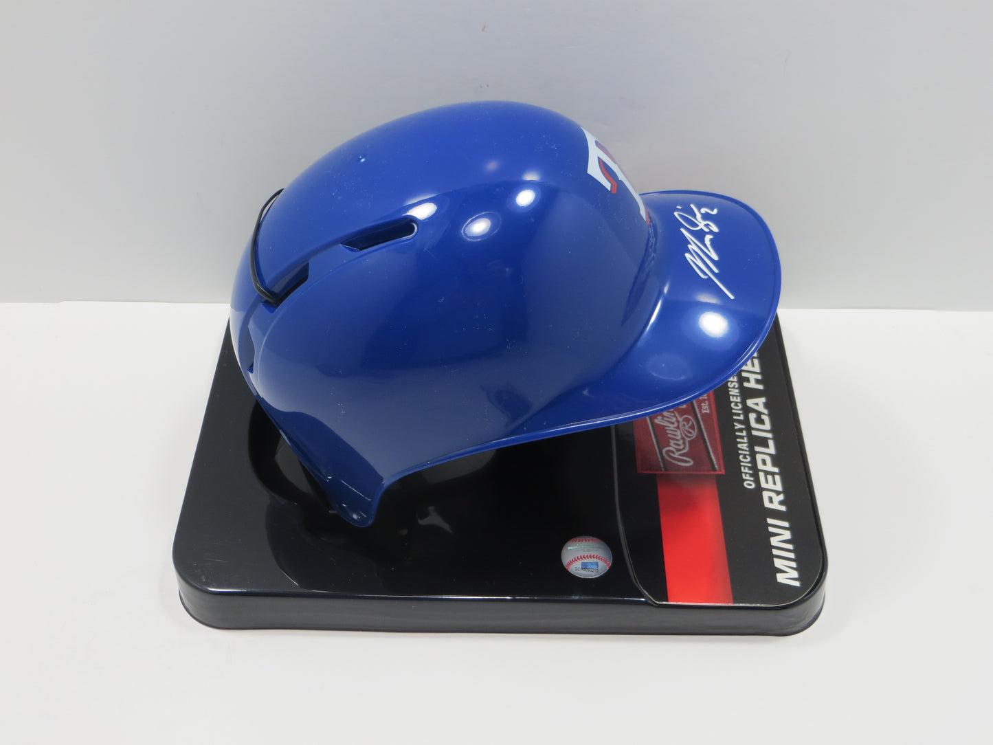 MARCUS SEMIEN TEXAS RANGERS SIGNED Mini Helmet BAS COA