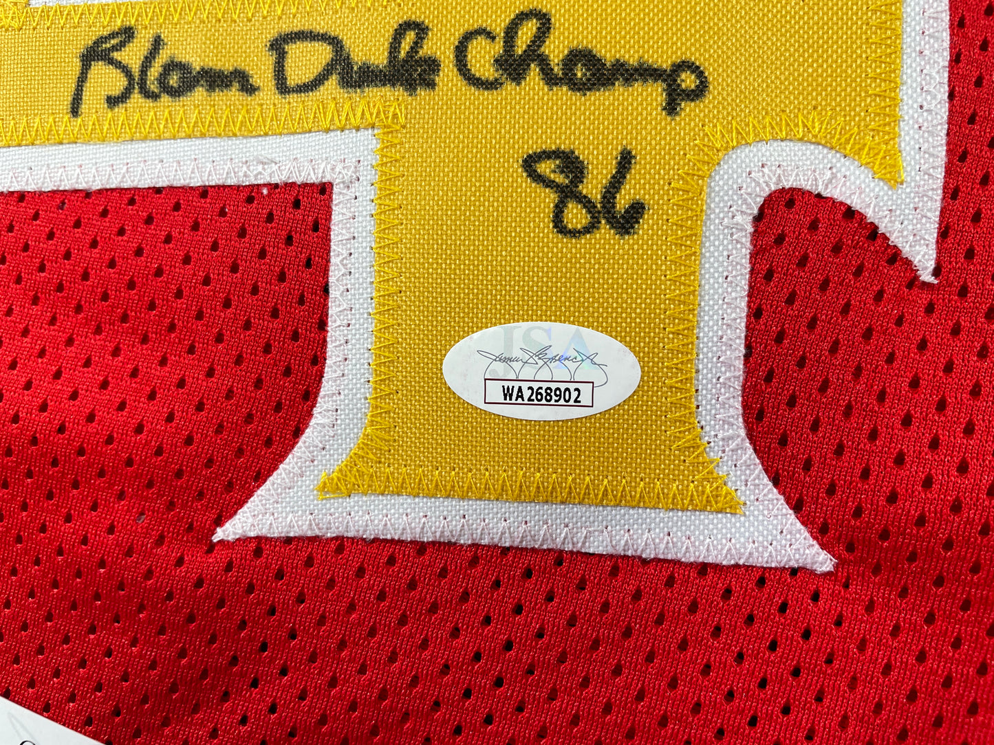 SPUD WEBB ATLANTA HAWKS SIGNED JERSEY w/Slam Dunk Champ 86 XL JSA COA