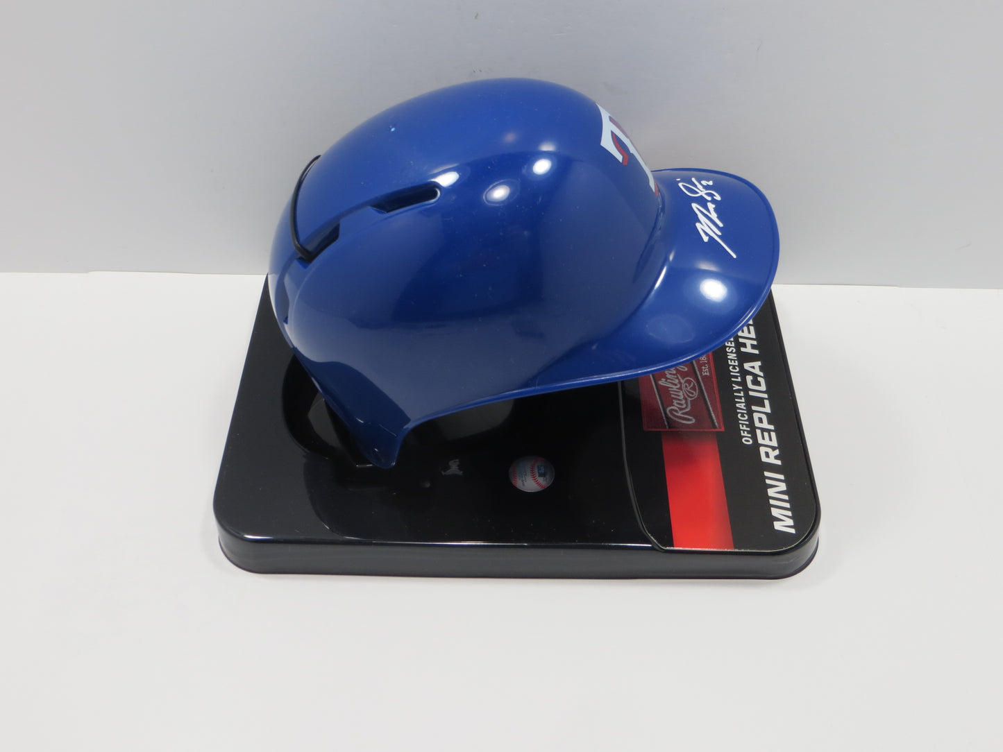 MARCUS SEMIEN TEXAS RANGERS SIGNED Mini Helmet JSA COA