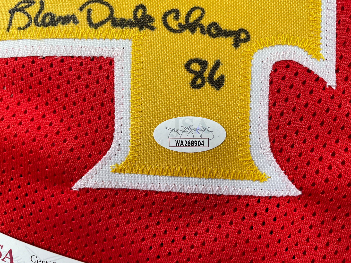 SPUD WEBB ATLANTA HAWKS SIGNED JERSEY w/Slam Dunk Champ 86 XL JSA COA