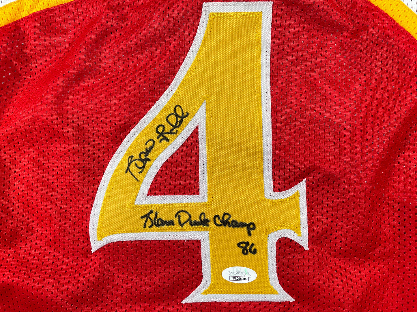 SPUD WEBB ATLANTA HAWKS SIGNED JERSEY w/Slam Dunk Champ 86 XL JSA COA