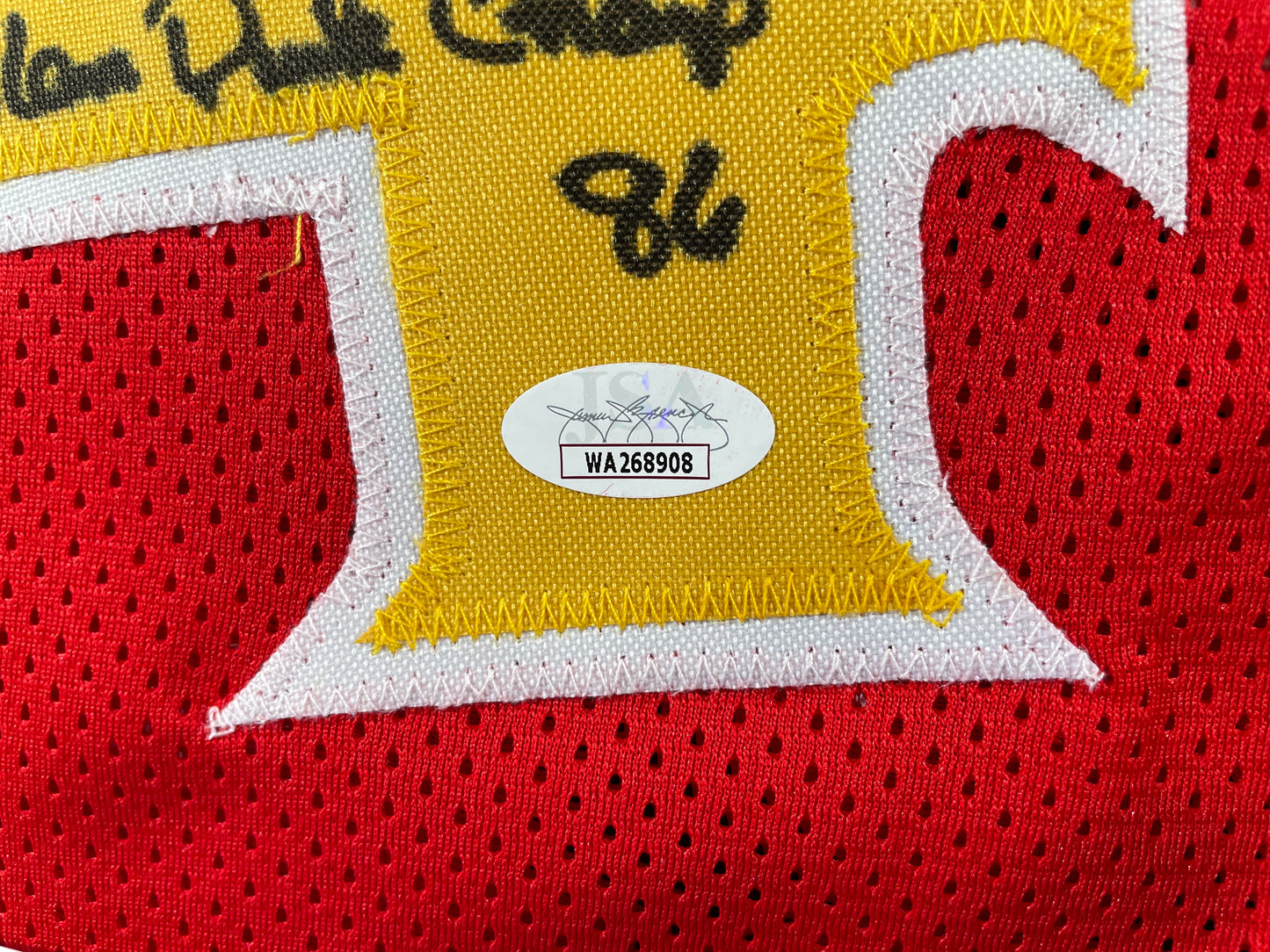 SPUD WEBB ATLANTA HAWKS SIGNED JERSEY w/Slam Dunk Champ 86 XL JSA COA