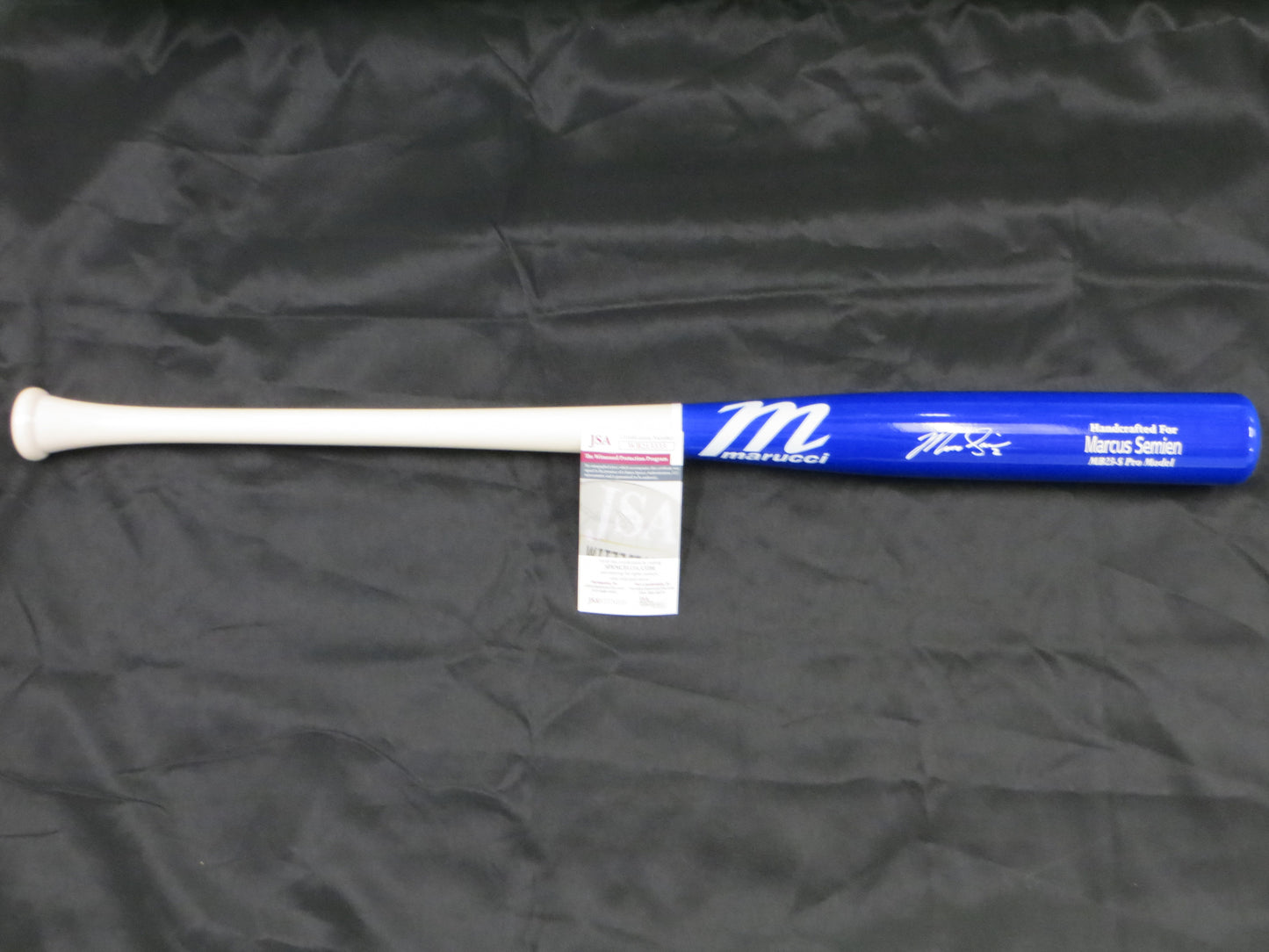 MARCUS SEMIEN TEXAS RANGERS SIGNED Marucci PLAYER GAME Bat JSA COA