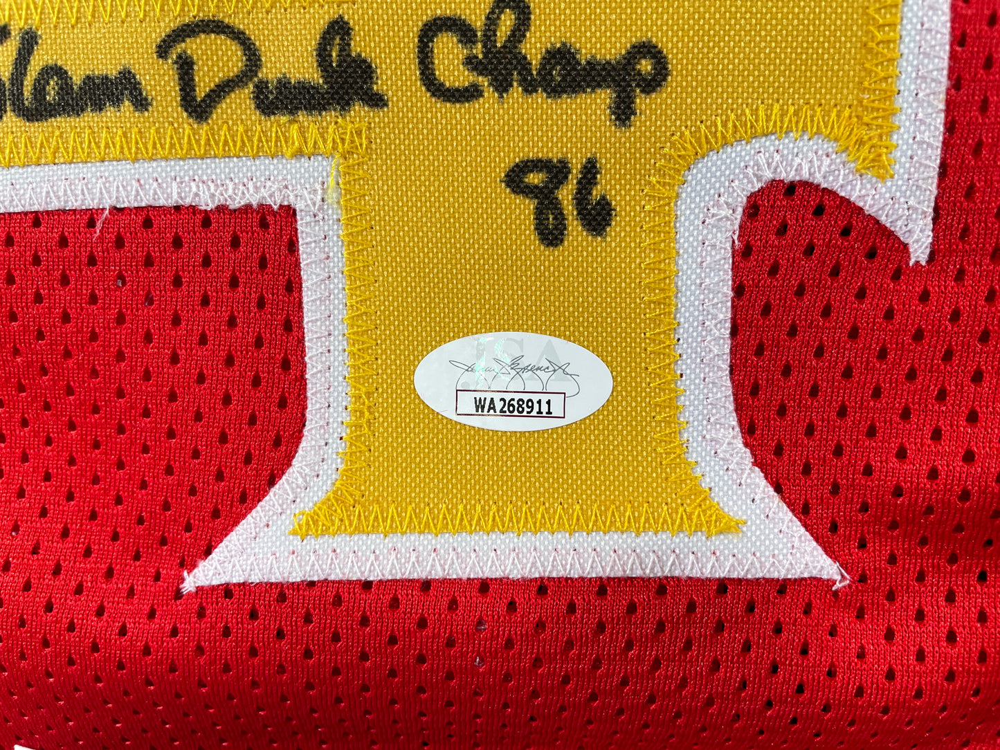 SPUD WEBB ATLANTA HAWKS SIGNED JERSEY w/Slam Dunk Champ 86 XL JSA COA