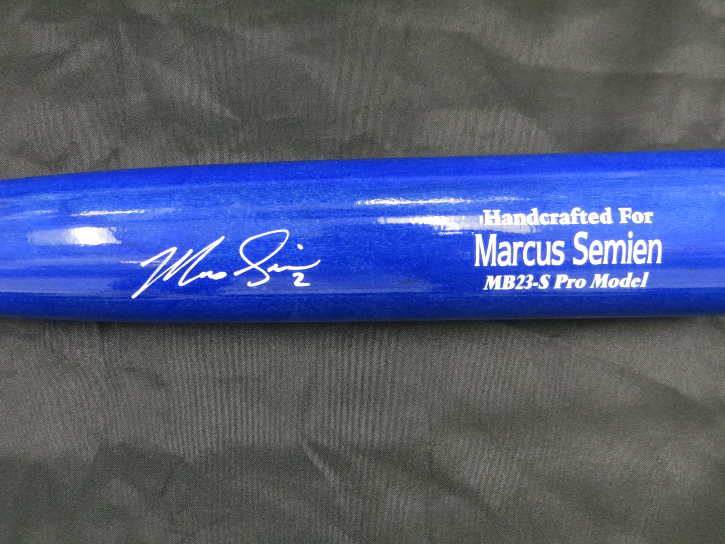 MARCUS SEMIEN TEXAS RANGERS SIGNED PLAYER GAME MODEL Marucci BAT BAS COA