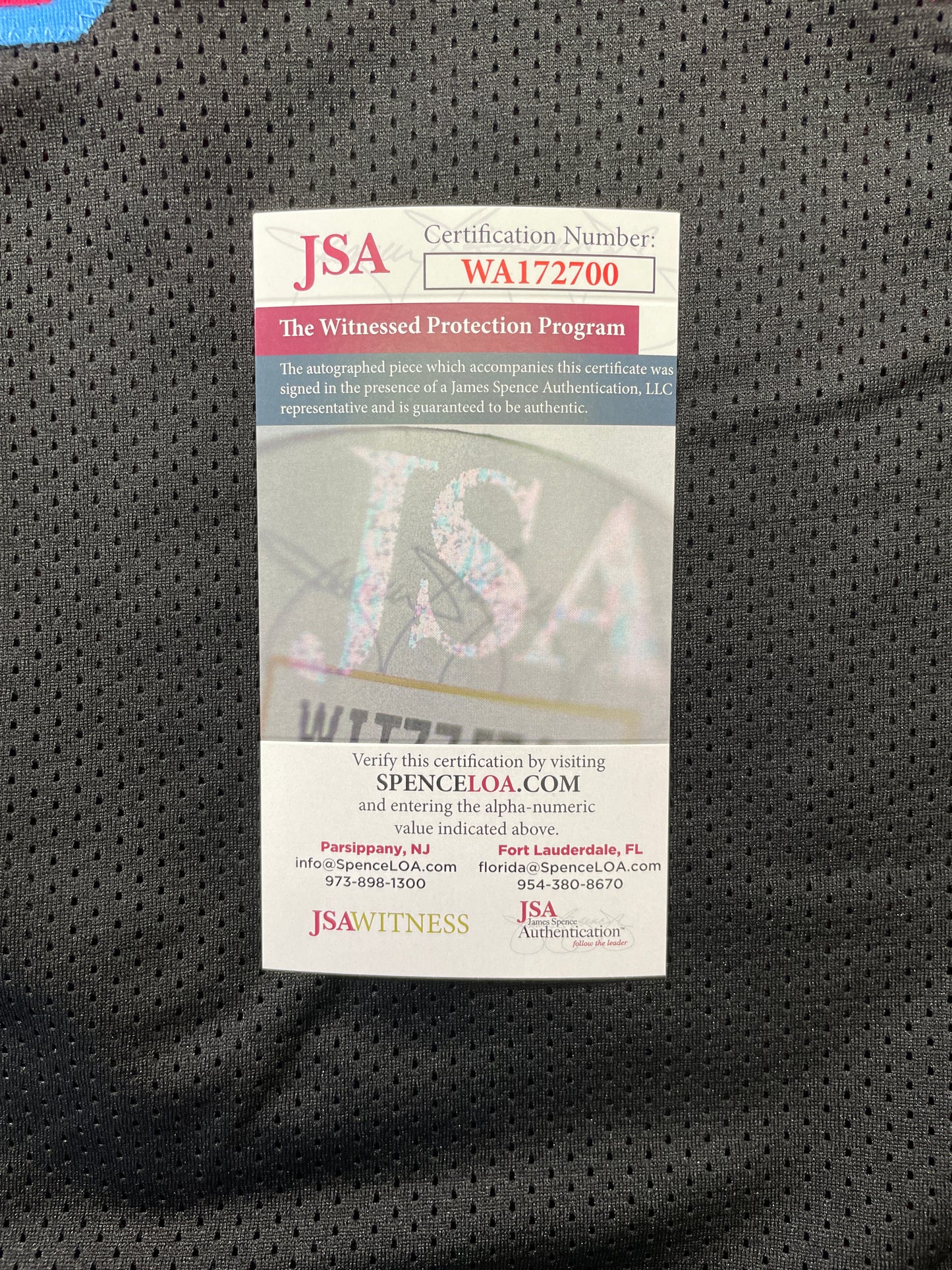 RICKY WILLIAMS VICE MIAMI DOLPHINS SIGNED JERSEY w/"Split Blunts Not Carries" JSA