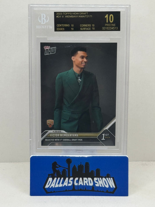 2023 Topps Now Draft Victor Wembanyama #D1 Beckett Black Label 10