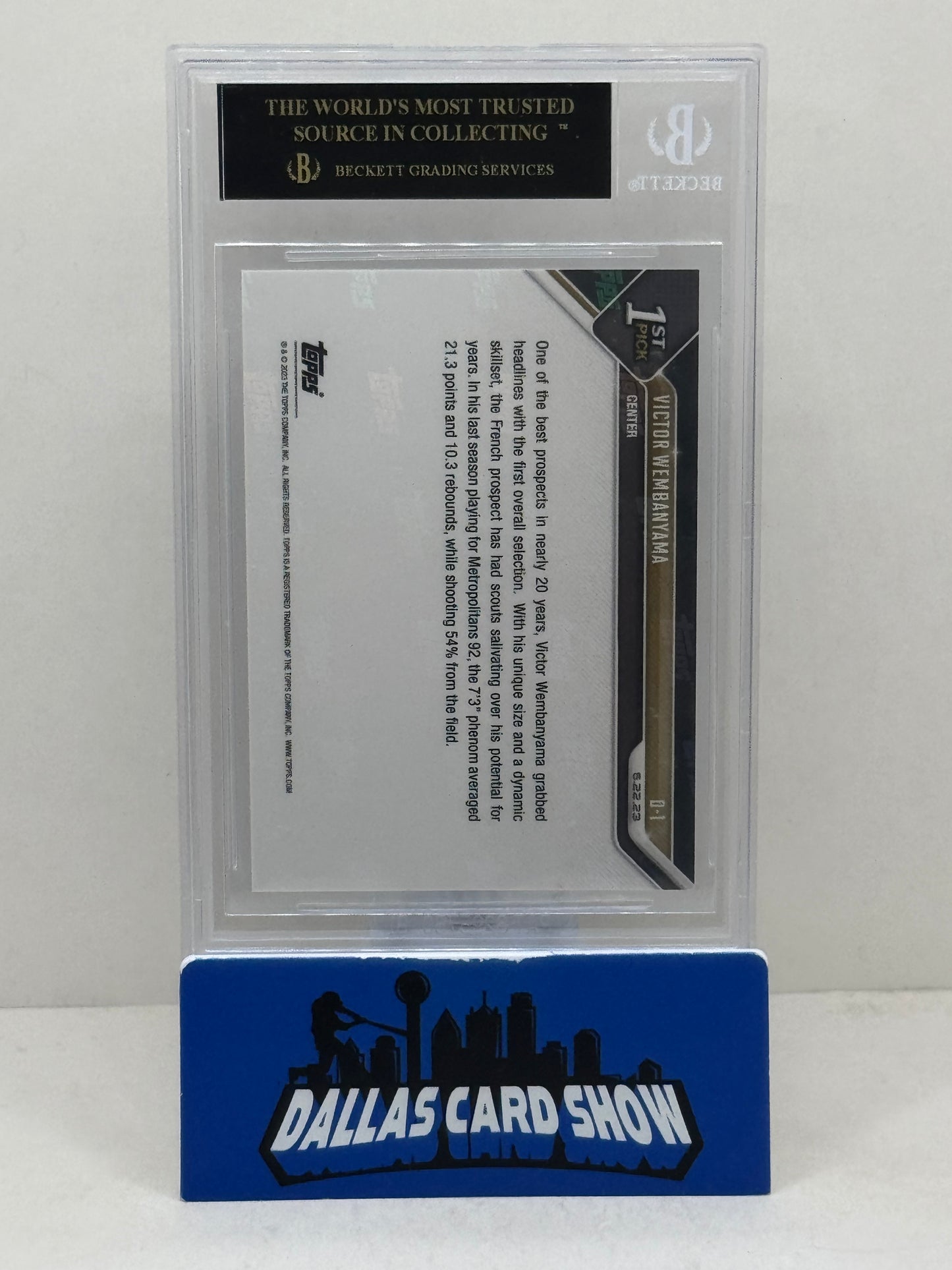 2023 Topps Now Draft Victor Wembanyama #D1 Beckett Black Label 10