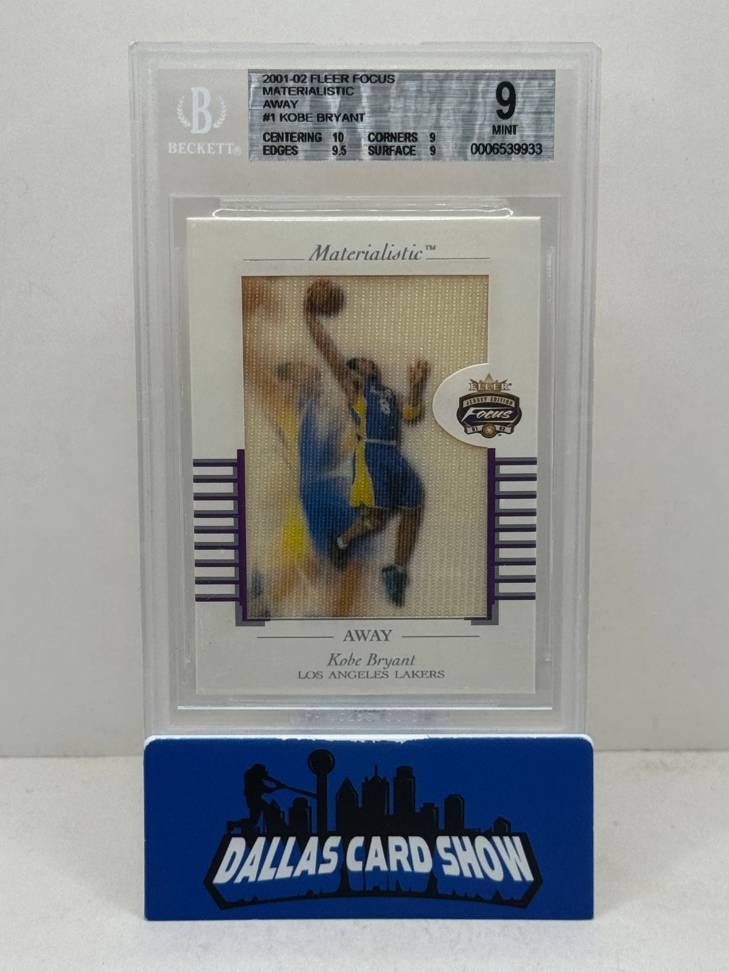 2001-02 Fleer Focus Materialistic Away Kobe Bryant BGS 9