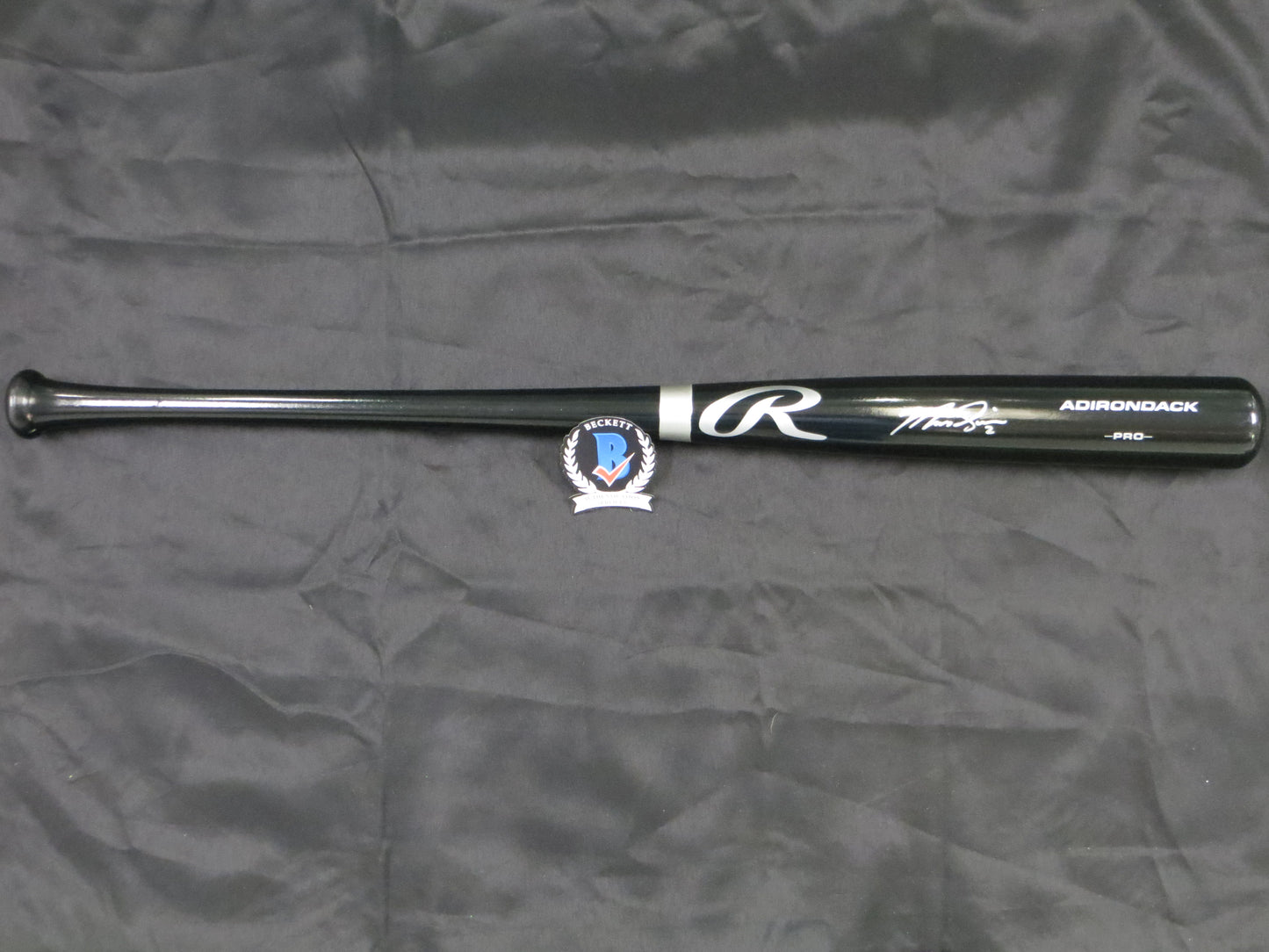MARCUS SEMIEN TEXAS RANGERS SIGNED RAWLINGS BASEBALL BAT BAS COA