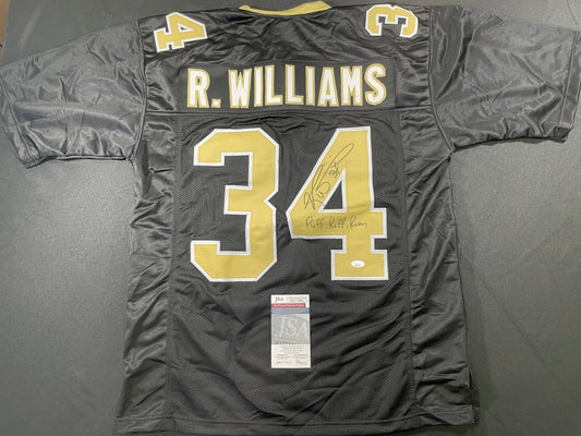 RICKY WILLIAMS NEW ORLEANS SAINTS SIGNED JERSEY w/"Puff,Puff,Run" JSA