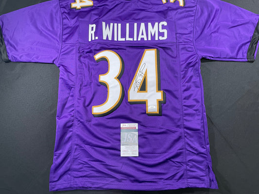 RICKY WILLIAMS BALTIMORE RAVENS SIGNED JERSEY TEXAS LONGHORNS JSA