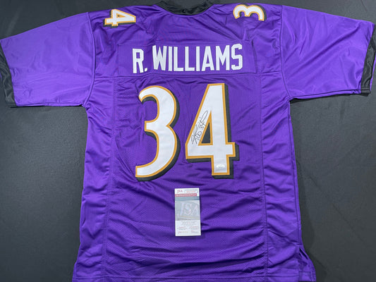 RICKY WILLIAMS BALTIMORE RAVENS SIGNED JERSEY TEXAS LONGHORNS JSA