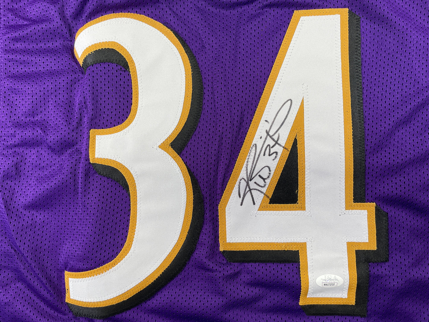 RICKY WILLIAMS BALTIMORE RAVENS SIGNED JERSEY TEXAS LONGHORNS JSA