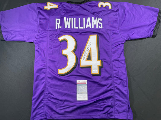 RICKY WILLIAMS BALTIMORE RAVENS SIGNED JERSEY TEXAS LONGHORNS JSA