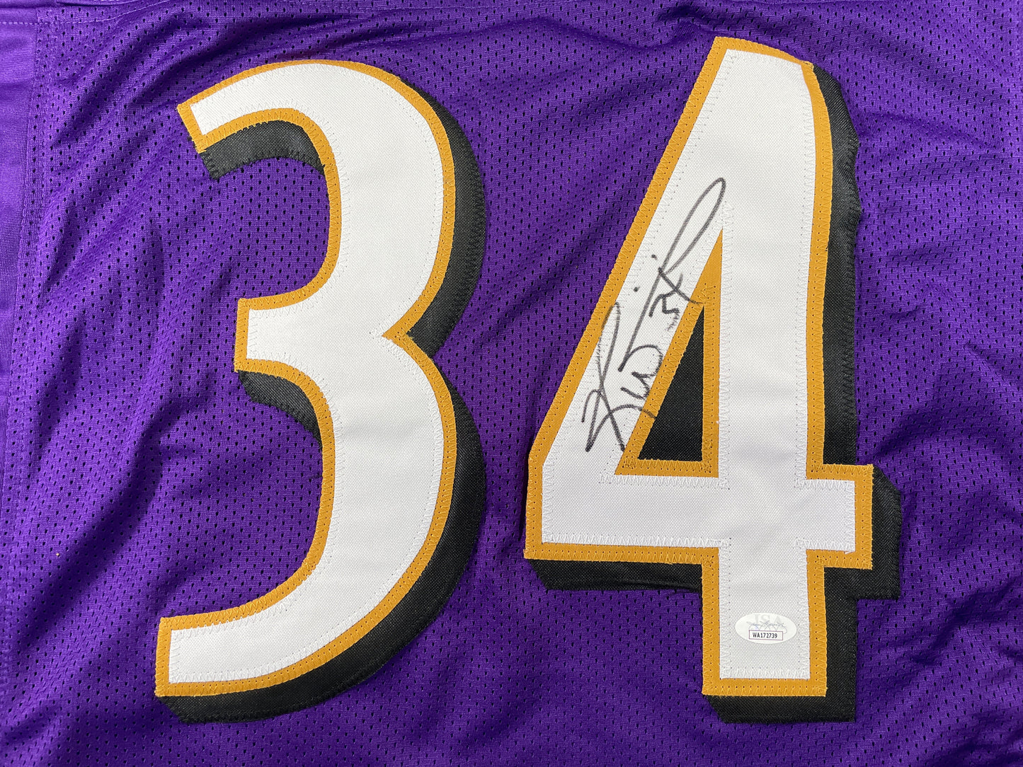 RICKY WILLIAMS BALTIMORE RAVENS SIGNED JERSEY TEXAS LONGHORNS JSA