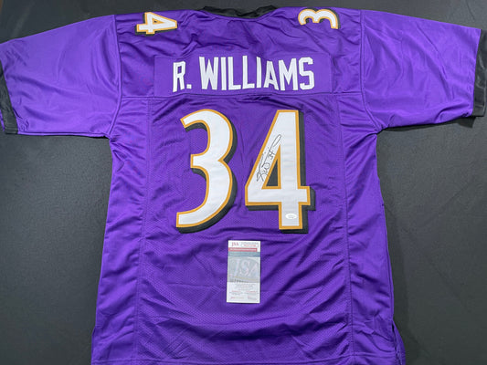 RICKY WILLIAMS BALTIMORE RAVENS SIGNED JERSEY TEXAS LONGHORNS JSA