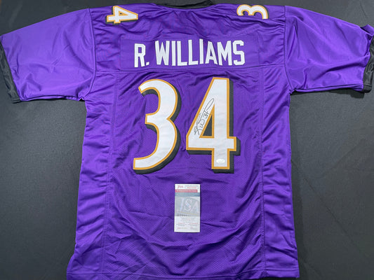 RICKY WILLIAMS BALTIMORE RAVENS SIGNED JERSEY TEXAS LONGHORNS JSA