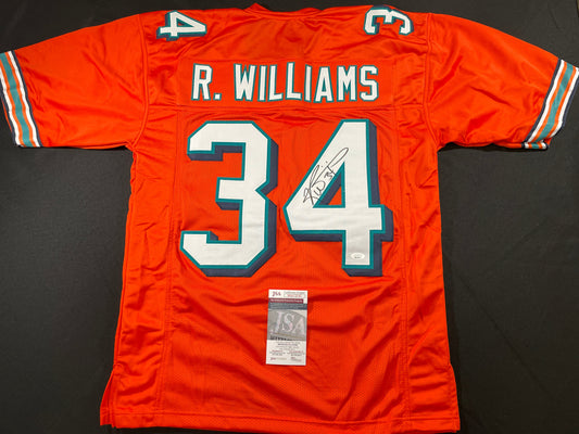 RICKY WILLIAMS ORANGE MIAMI DOLPHIN SIGNED JERSEY JSA
