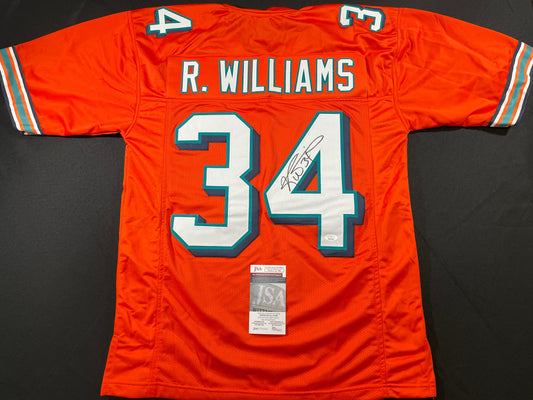 RICKY WILLIAMS ORANGE MIAMI DOLPHIN SIGNED JERSEY JSA